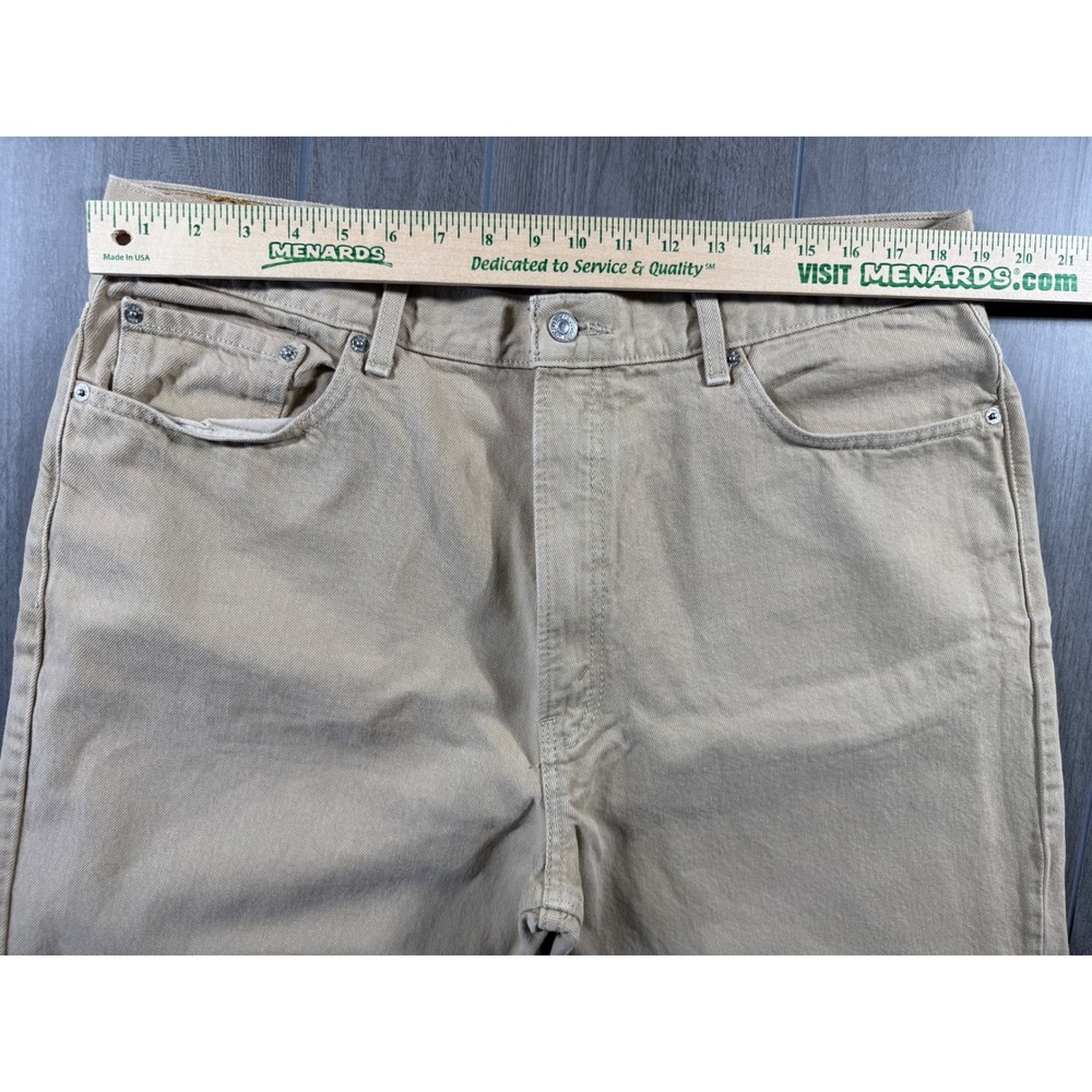 Levi's 550 Relaxed Fit Jeans 40x30 Tan Khaki Denim Classic Tapered Leg - Picture 3 of 8